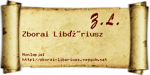 Zborai Libériusz névjegykártya